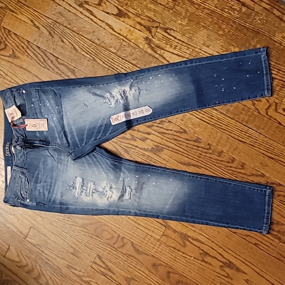 Decree Super Skinny 15 Distressed Women Blue Jean